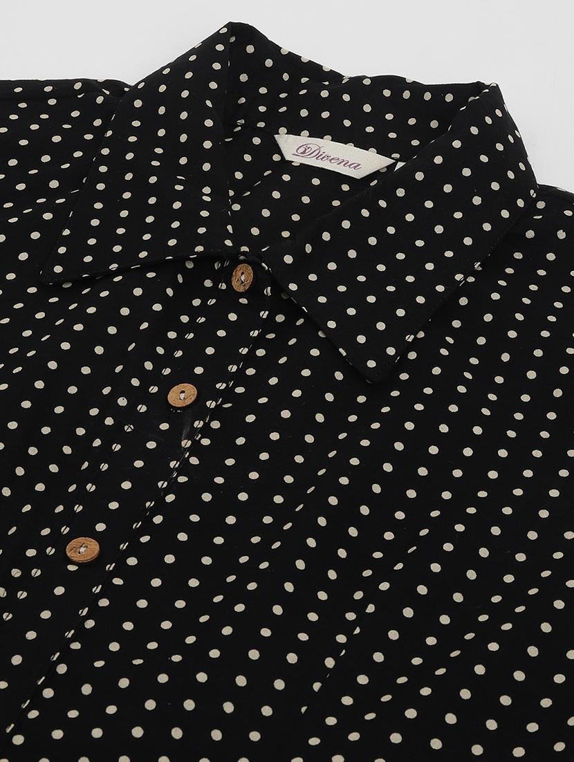 black polka dots regular shirt - 20051960 - Standard Image - 4