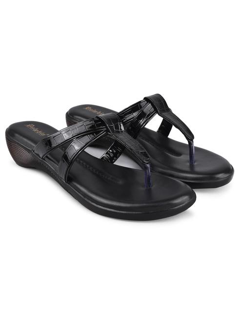 black pu slip on sandals - 20052064 -  Standard Image - 0