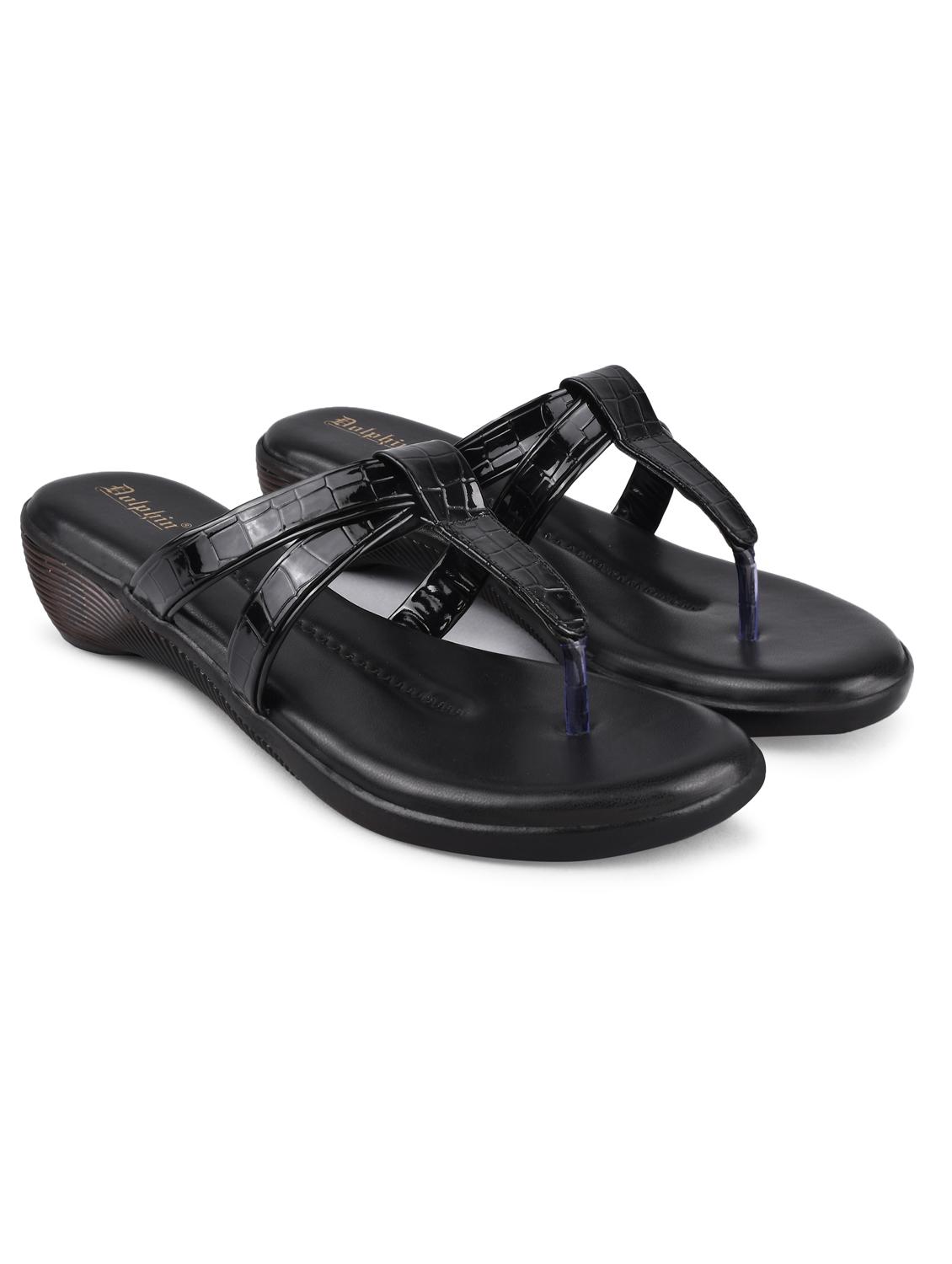 black pu slip on sandals - 20052064 -  Zoom Image - 0