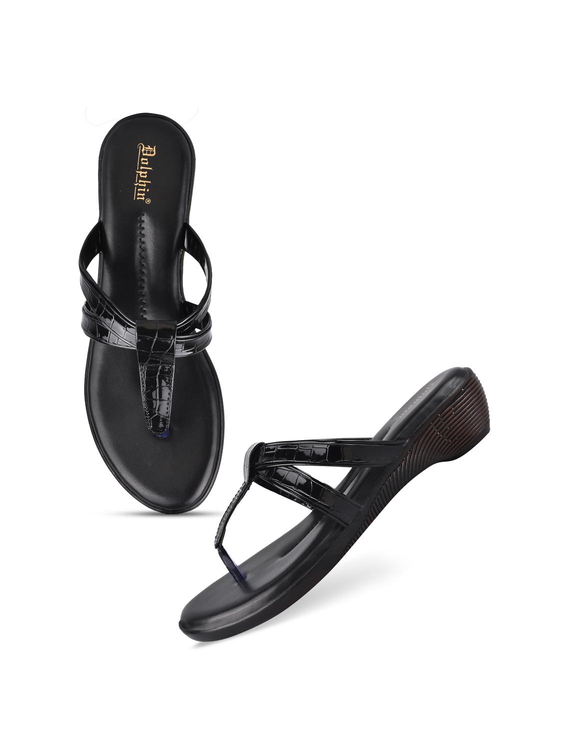 black pu slip on sandals - 20052064 - Standard Image - 4