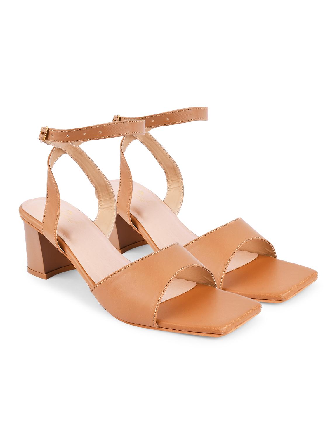 beige pu ankle strap sandals - 20052074 - Standard Image - 1