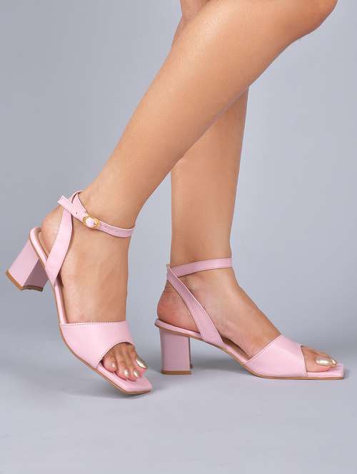 pink pu ankle strap sandals - 20052076 -  Standard Image - 0
