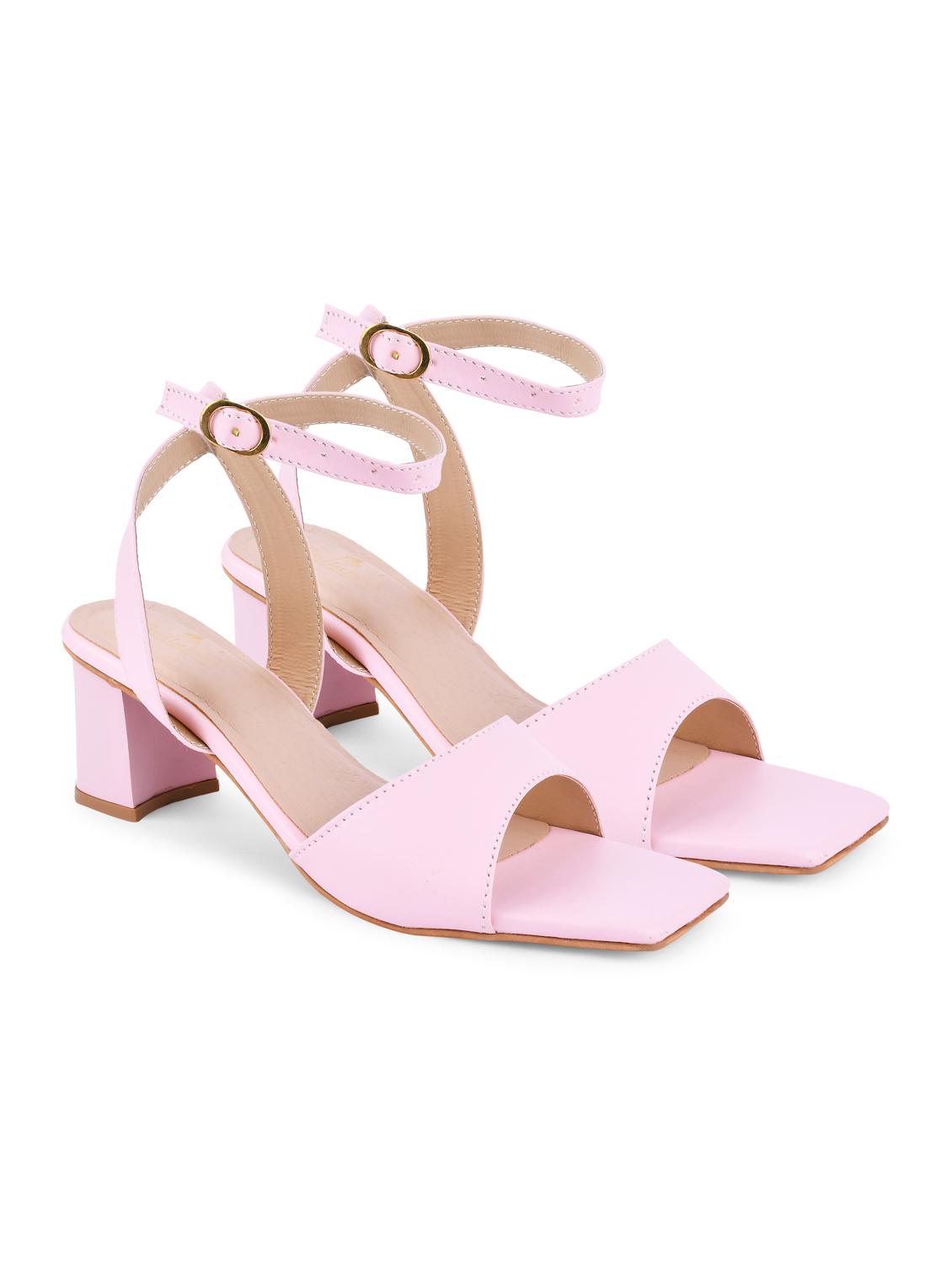 pink pu ankle strap sandals - 20052076 - Standard Image - 1