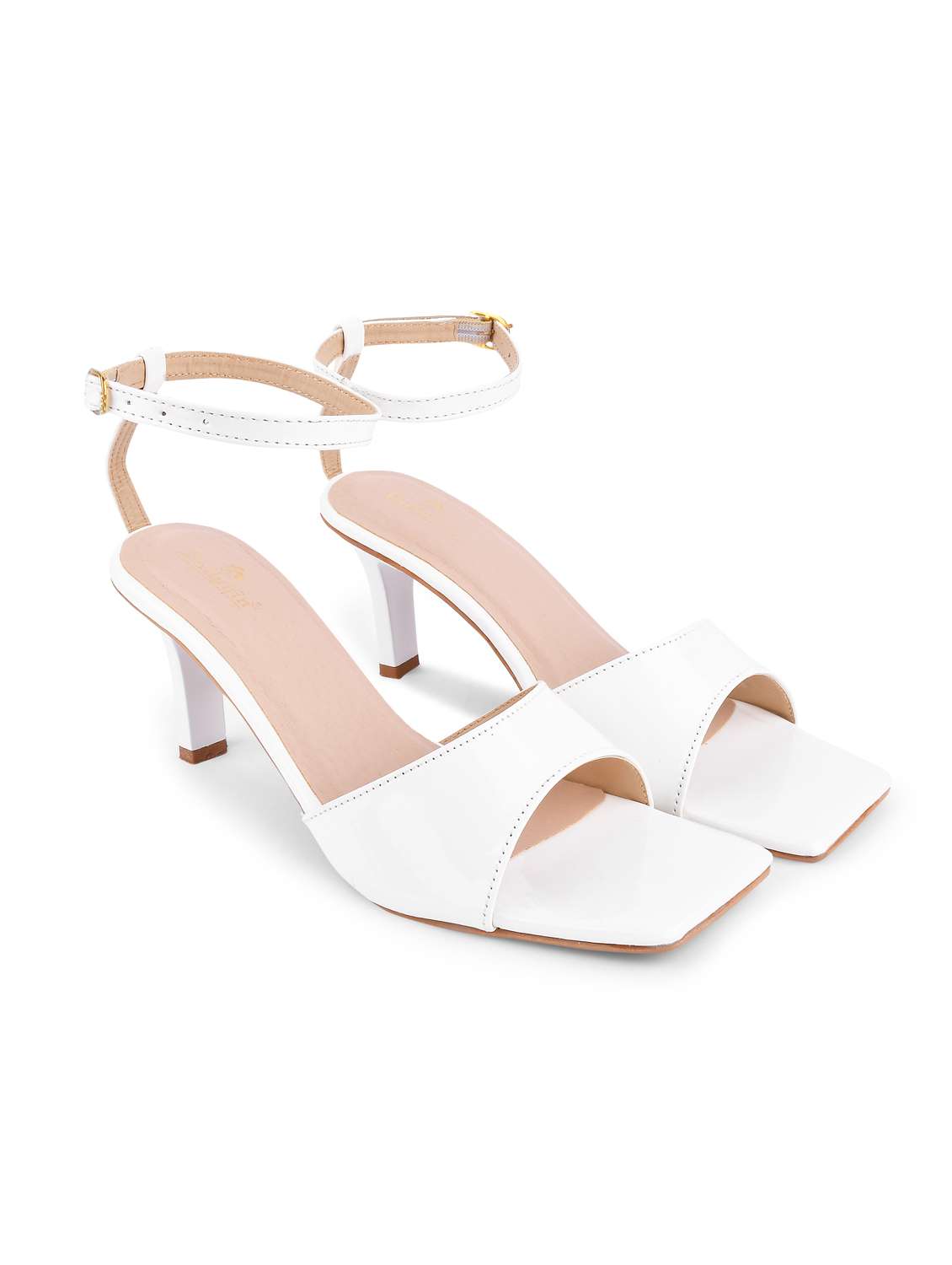 white patent leather ankle strap sandals - 20052082 -  Standard Image - 1