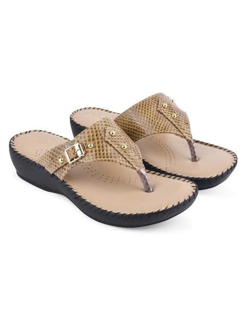 beige pu slip on sandals - 20052083 - Standard Image - 0