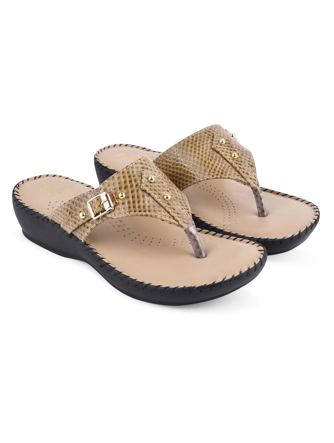 beige pu slip on sandals - 20052083 - Zoom Image - 0