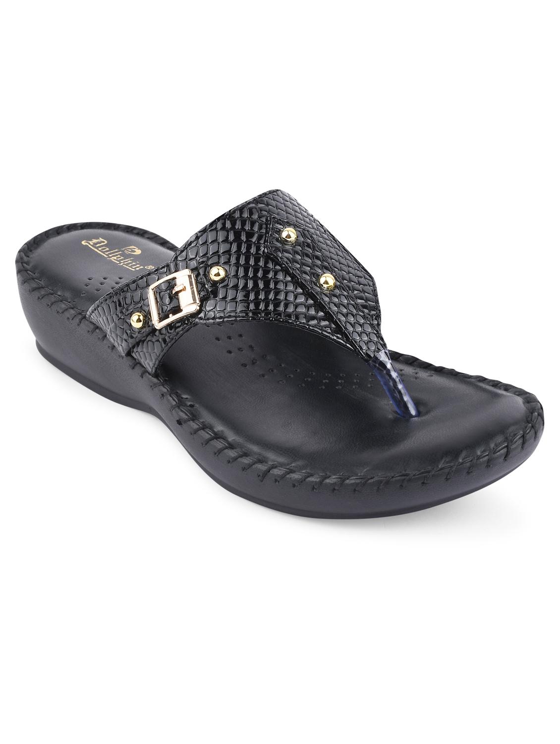 black pu slip on sandals - 20052084 - Standard Image - 1