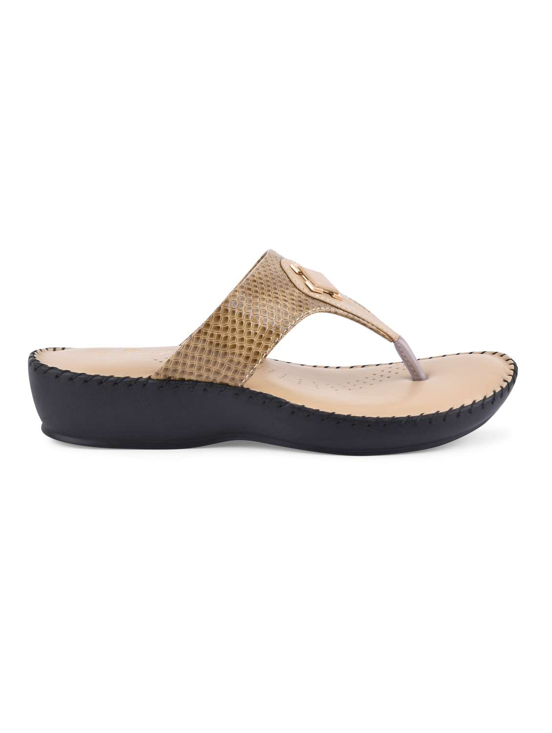 beige pu slip on sandals - 20052086 -  Standard Image - 1