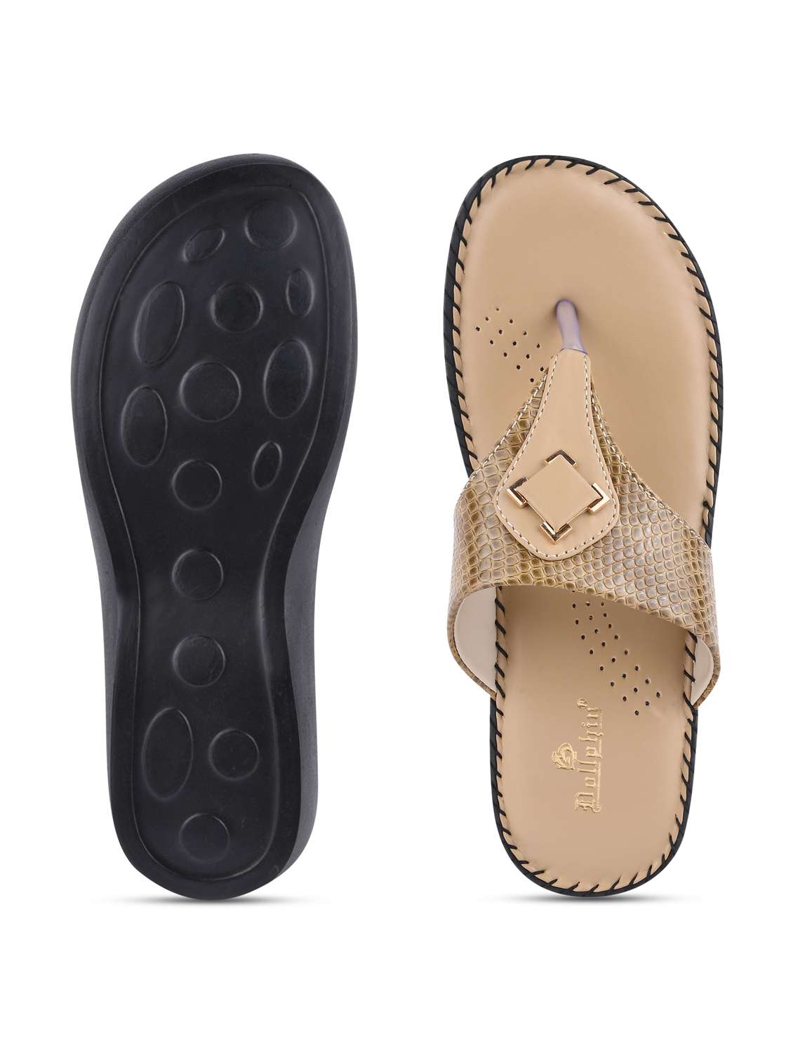 beige pu slip on sandals - 20052086 -  Standard Image - 4