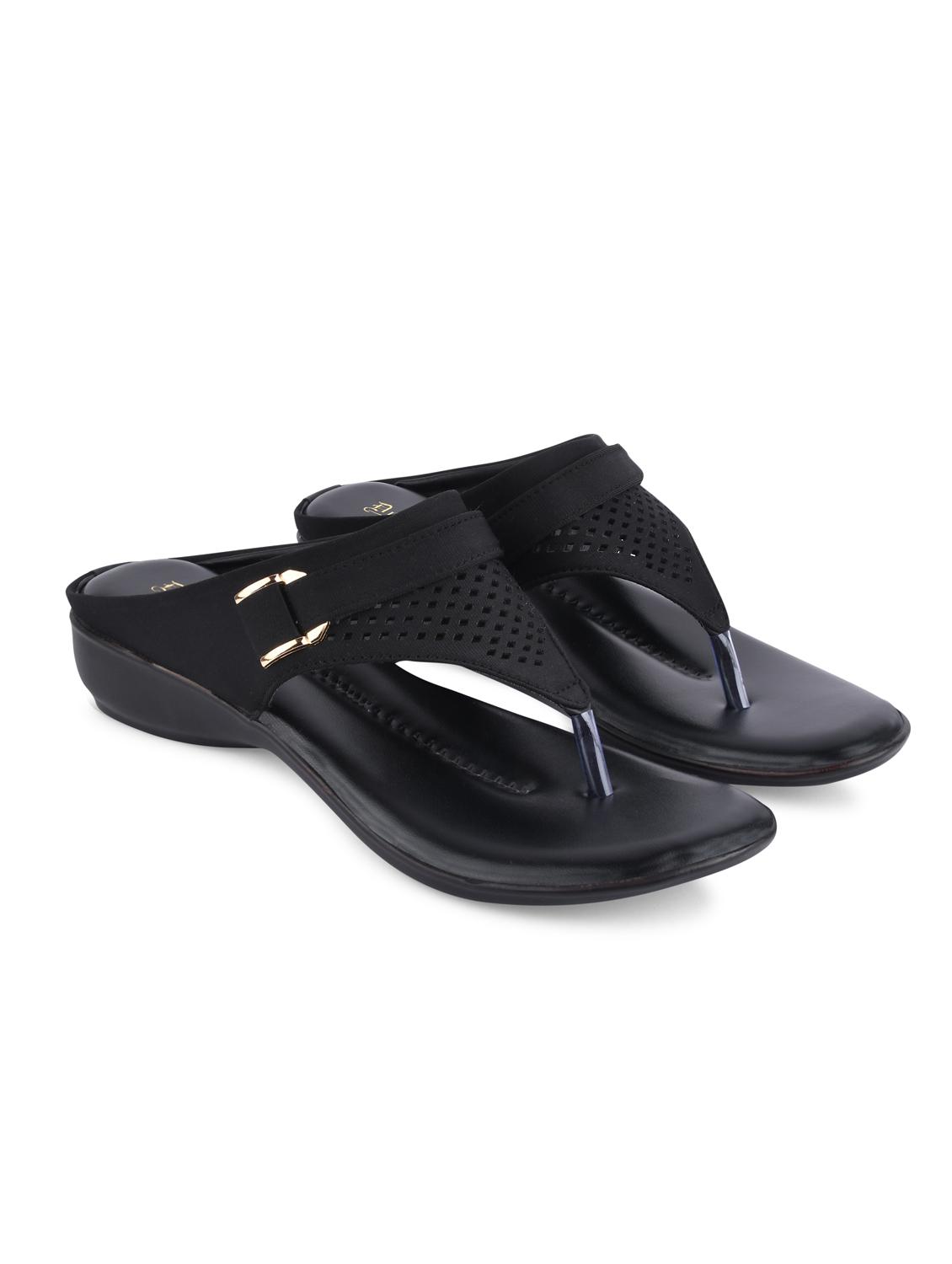 black pvc slip on sandals - 20052091 - Zoom Image - 0
