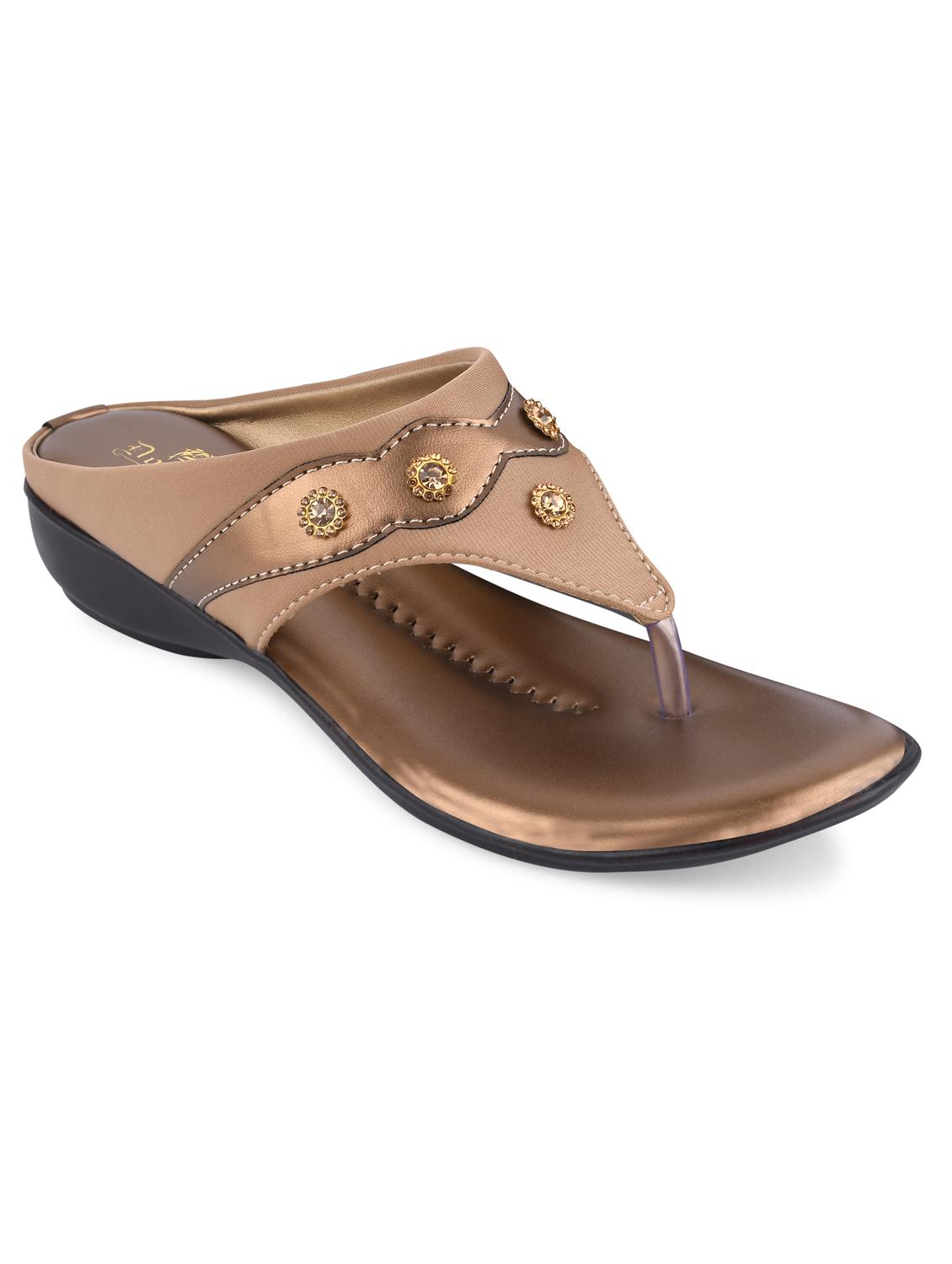 copper pvc slip on sandals - 20052095 - Standard Image - 1
