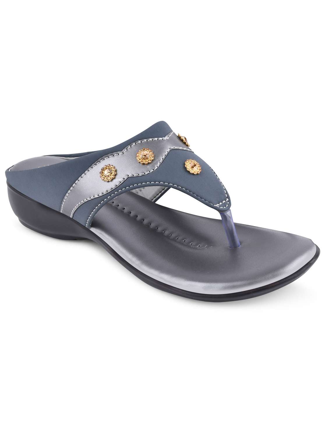 grey pvc slip on sandals - 20052096 - Standard Image - 1
