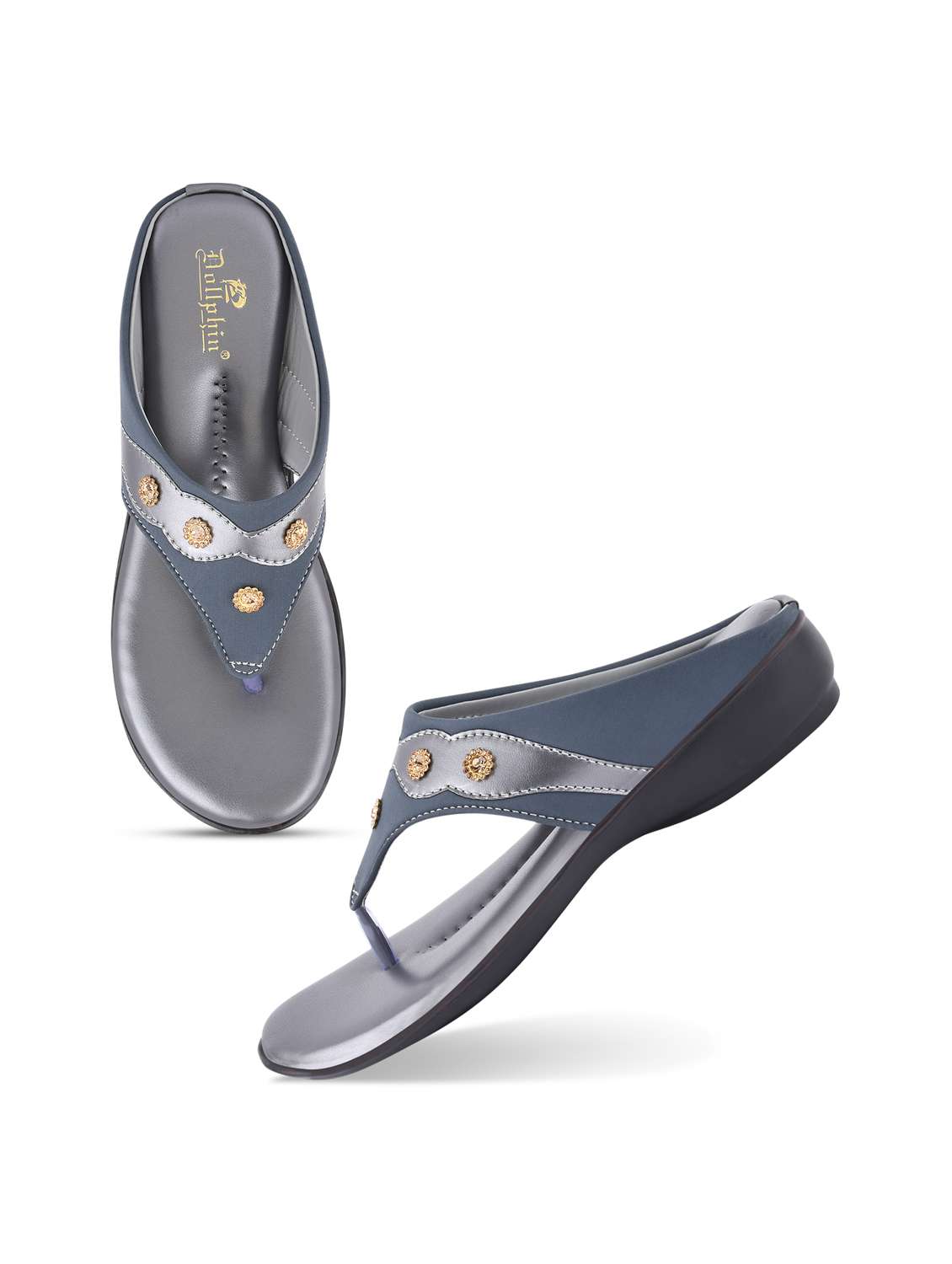 grey pvc slip on sandals - 20052096 - Standard Image - 4