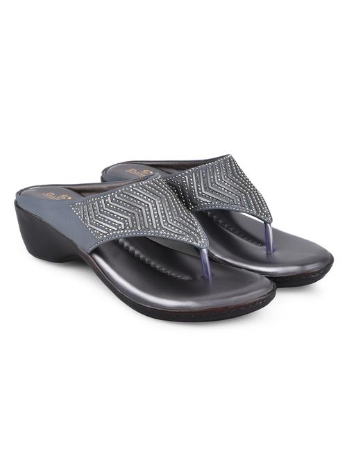 grey pvc slip on sandals - 20052099 - Standard Image - 0