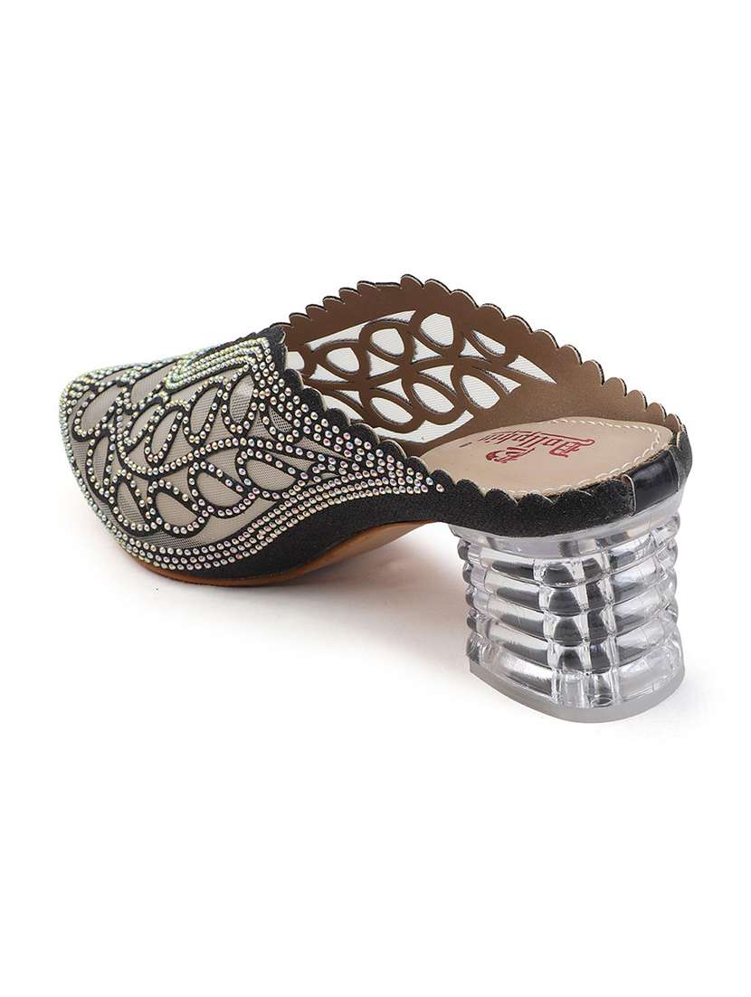 black pu mules - 20052107 -  Standard Image - 4