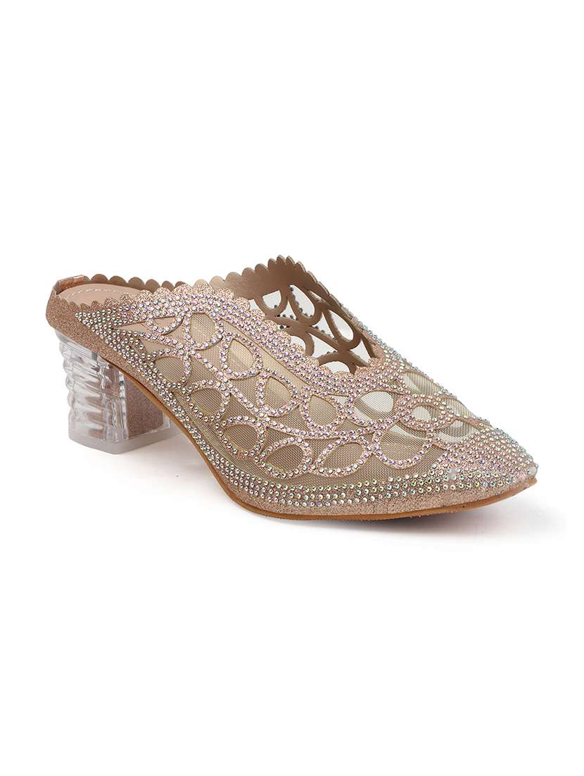 silver pu mules - 20052108 -  Standard Image - 1