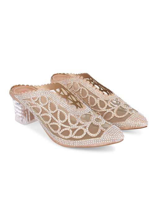 women gold slip on mule - 20052109 - Standard Image - 0
