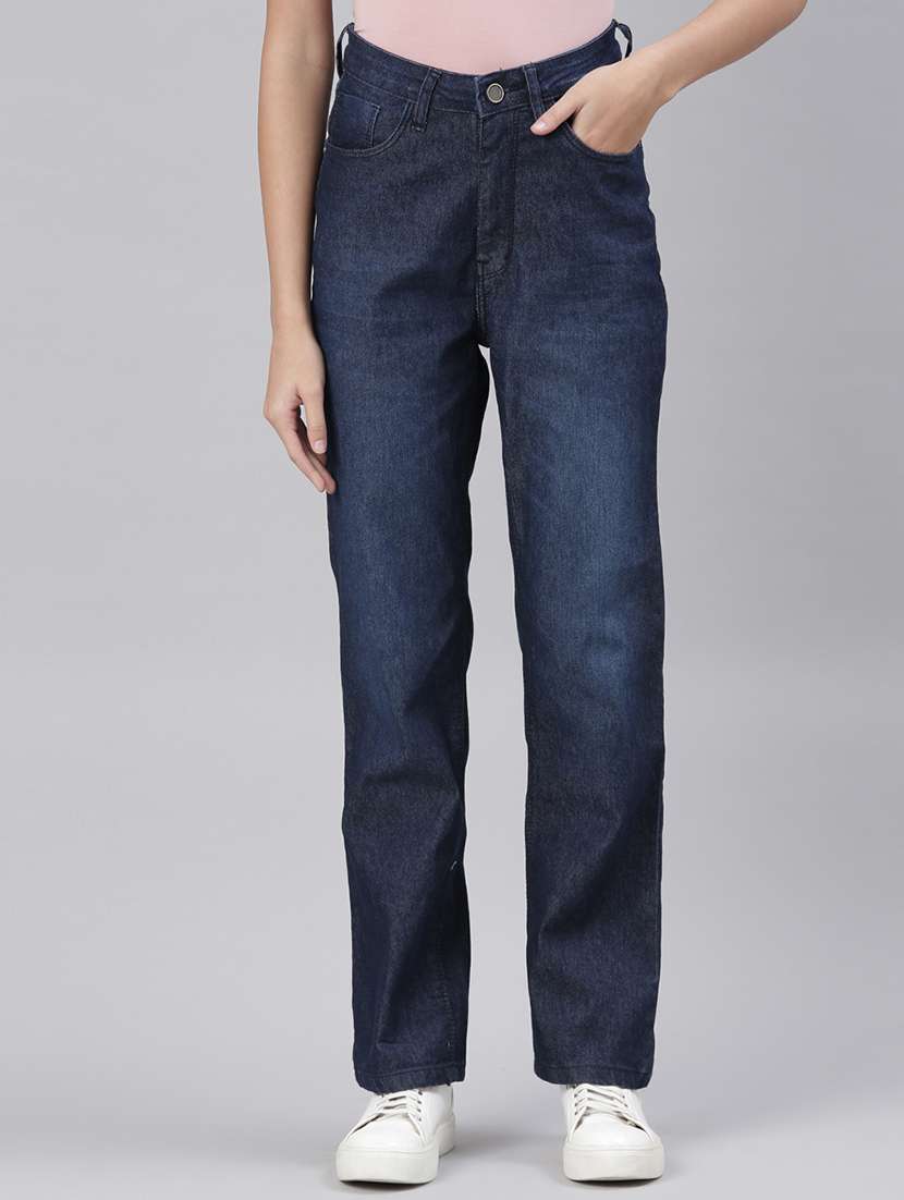 women's plain straight fit jeans