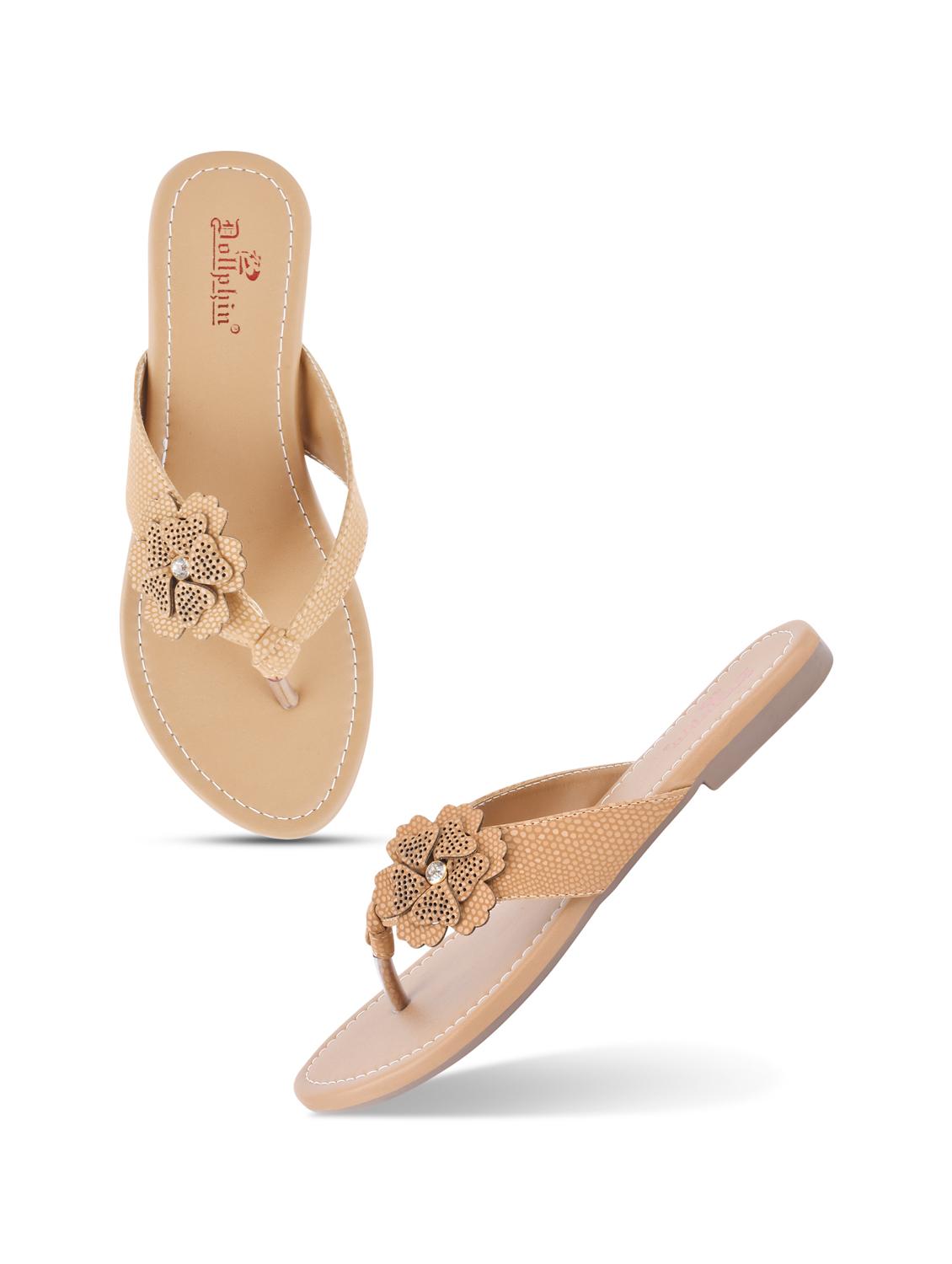 beige pu slip on sandals - 20053035 - Standard Image - 4