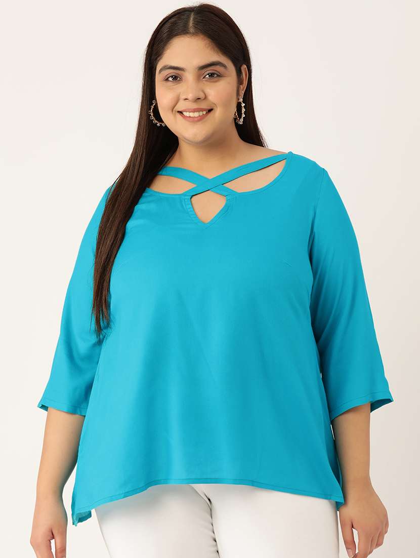 women's straight asymmetric neck top