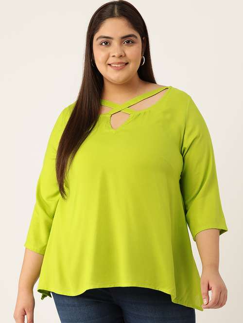 women's a line x neck top