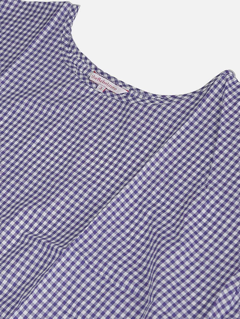 women plus size checkered round neck top - 20053263 - Standard Image - 4