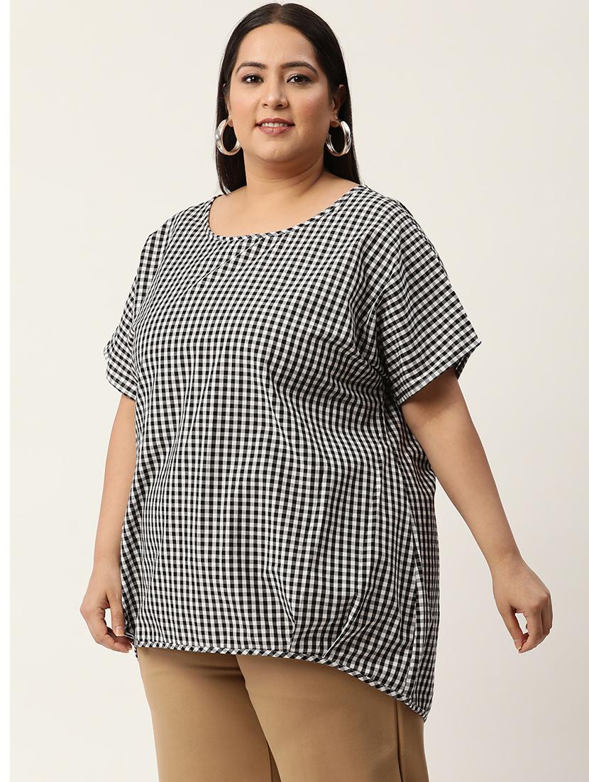 women's straight round neck top - 20053264 - Standard Image - 1