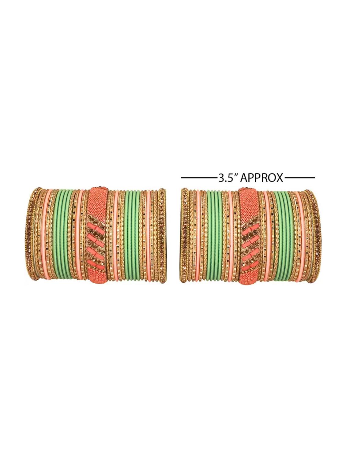 fullos beauty colorful lac matt metal bangles for women & girls - 20053823 - Standard Image - 1