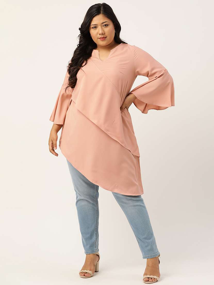 women's asymmetric notch neck top - 20055654 - Zoom Image - 0