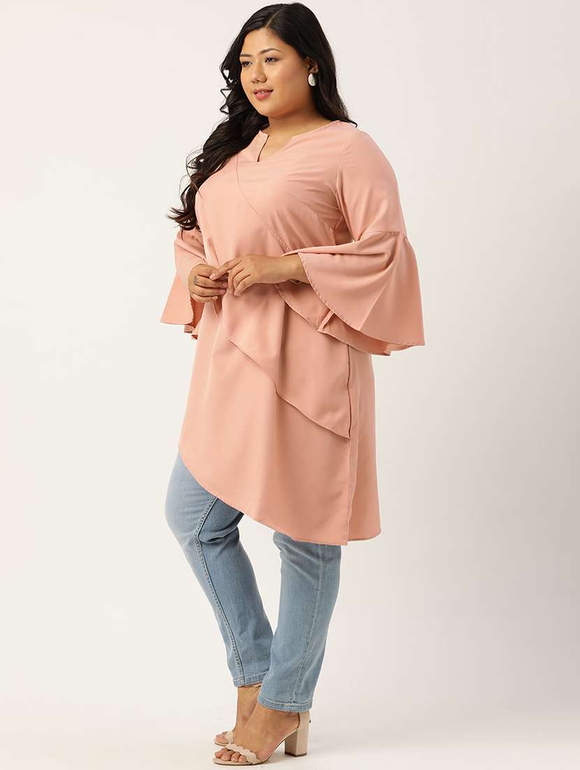women's asymmetric notch neck top - 20055654 - Standard Image - 1