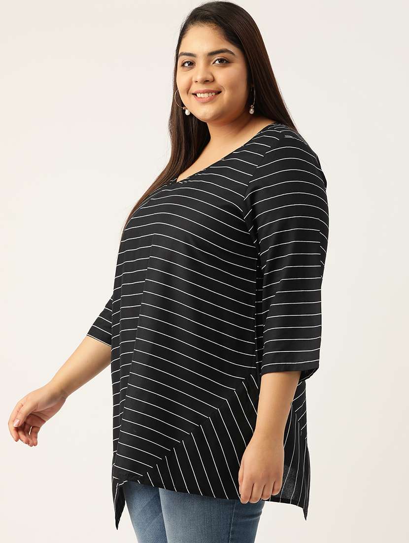 women's asymmetric v neck top - 20055689 - Standard Image - 1