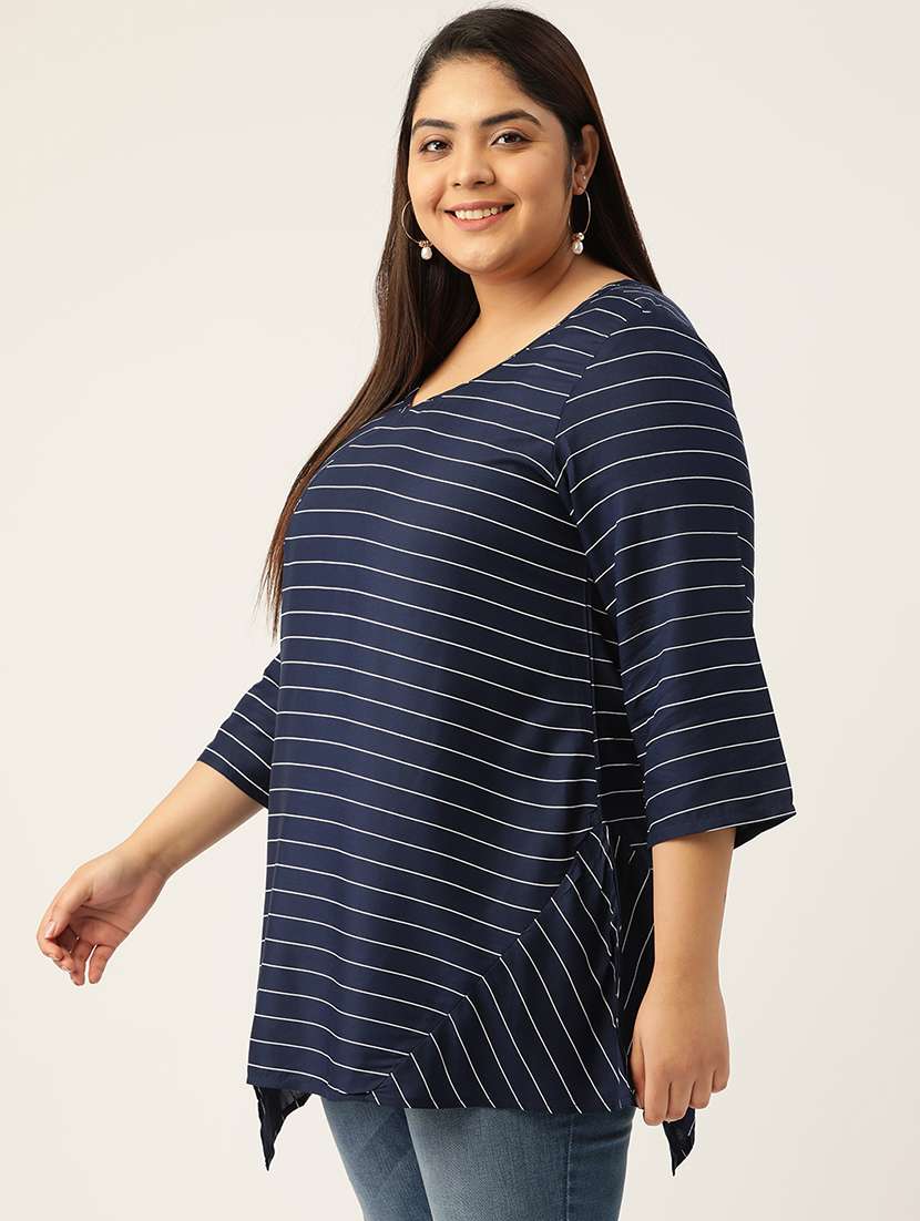 women's asymmetric v neck top - 20055691 - Standard Image - 1