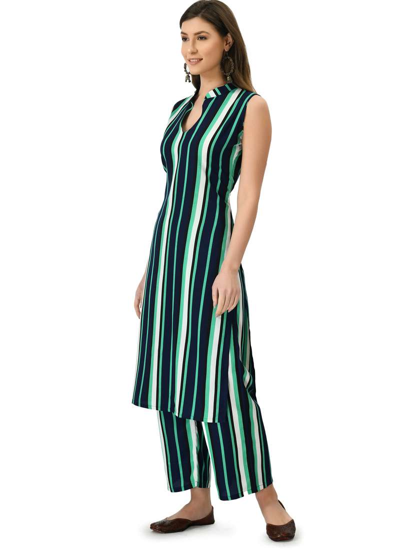 striped kurta palazzo set - 20055763 -  Standard Image - 1