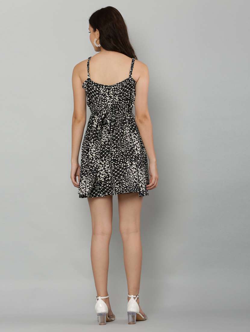 women's fit & flare geometric dress - 20056069 - Standard Image - 4