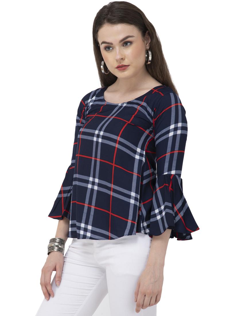 women's a line round neck top - 20056088 - Standard Image - 1