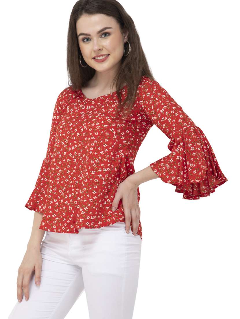 women's straight round neck top - 20056089 -  Standard Image - 1