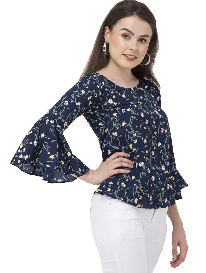 women's straight round neck top - 20056090 - Standard Image - 1