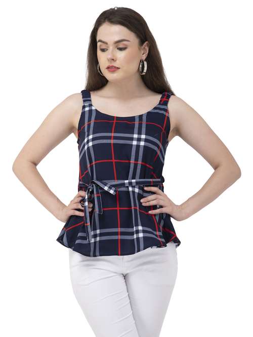 women's a line round neck top - 20056091 -  Standard Image - 0