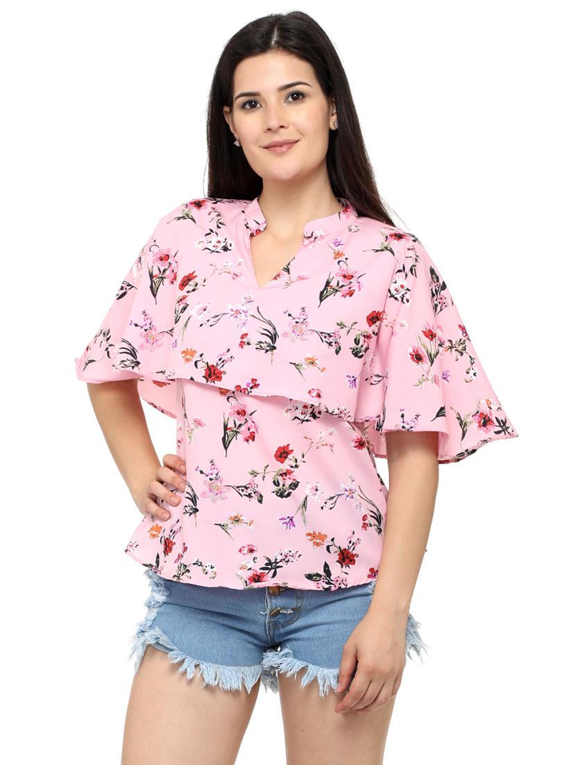 women's layered mandarin neck top - 20056100 -  Zoom Image - 0