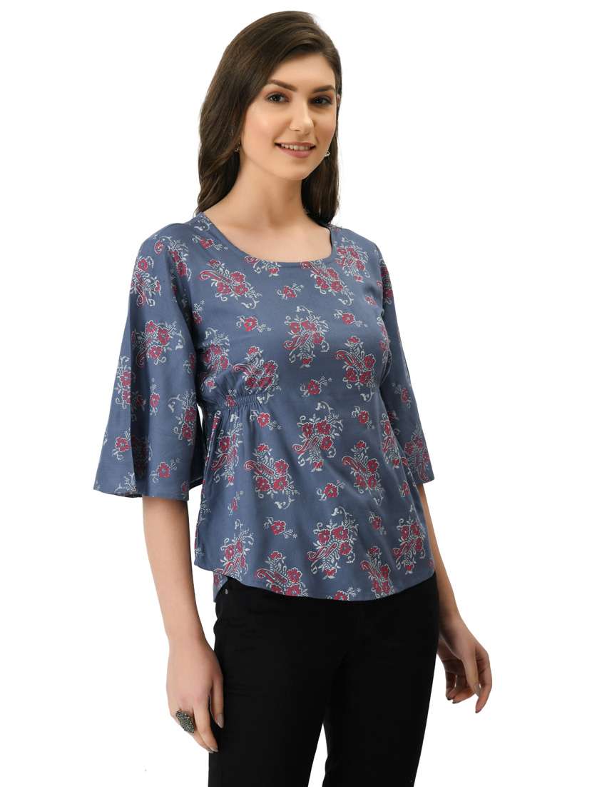 women's a line round neck top - 20056101 -  Standard Image - 1