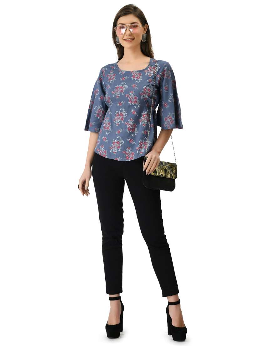 women's a line round neck top - 20056101 -  Standard Image - 4