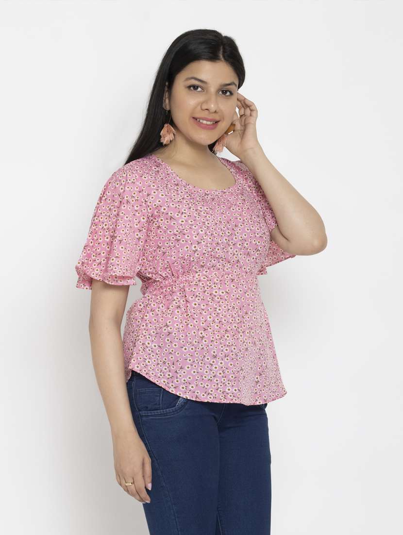 women's a line round neck top - 20056104 -  Standard Image - 1