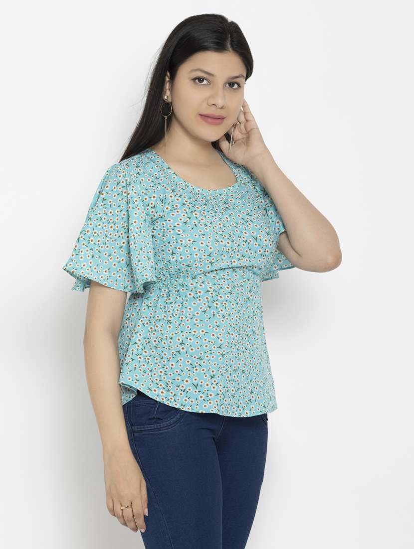 women's straight round neck top - 20056106 -  Standard Image - 1