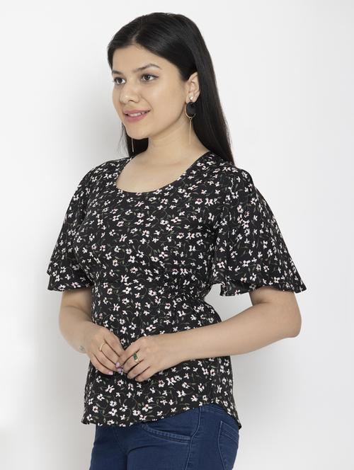 women's straight round neck top - 20056107 - Standard Image - 0