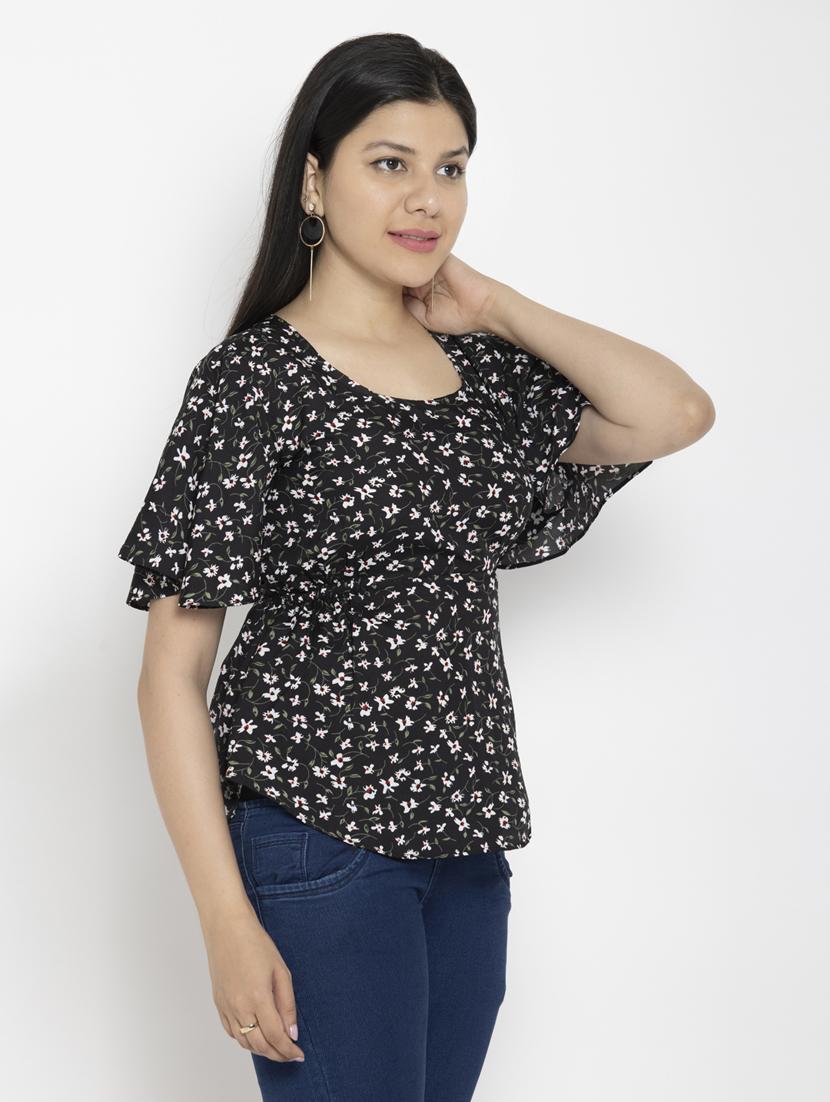 women's straight round neck top - 20056107 - Standard Image - 1