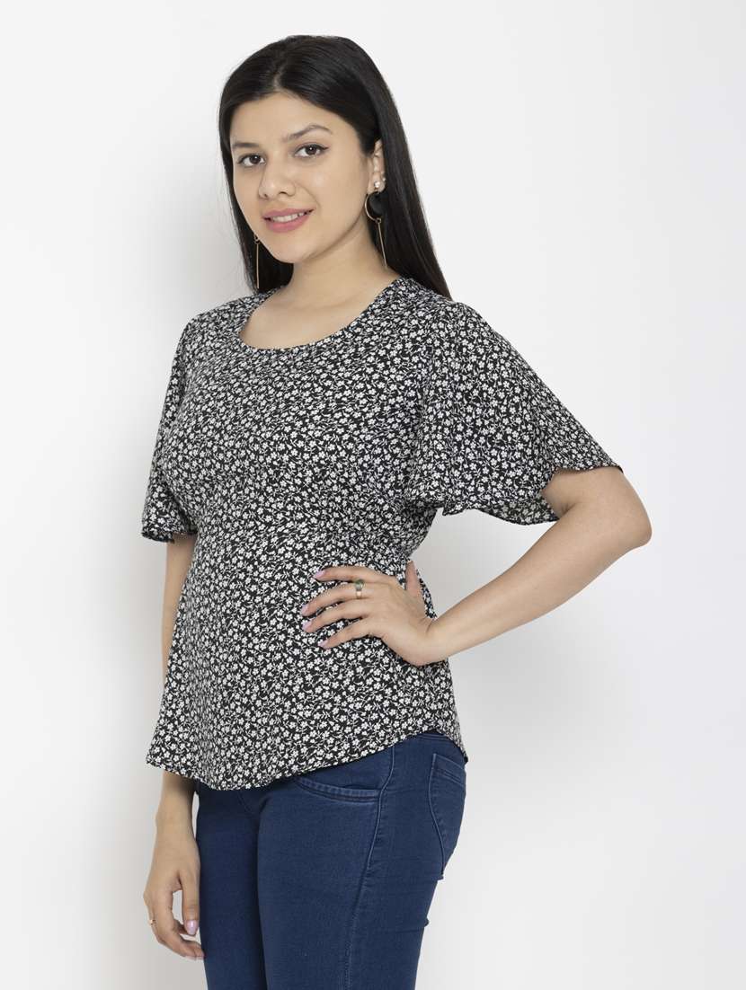 women's peplum round neck top