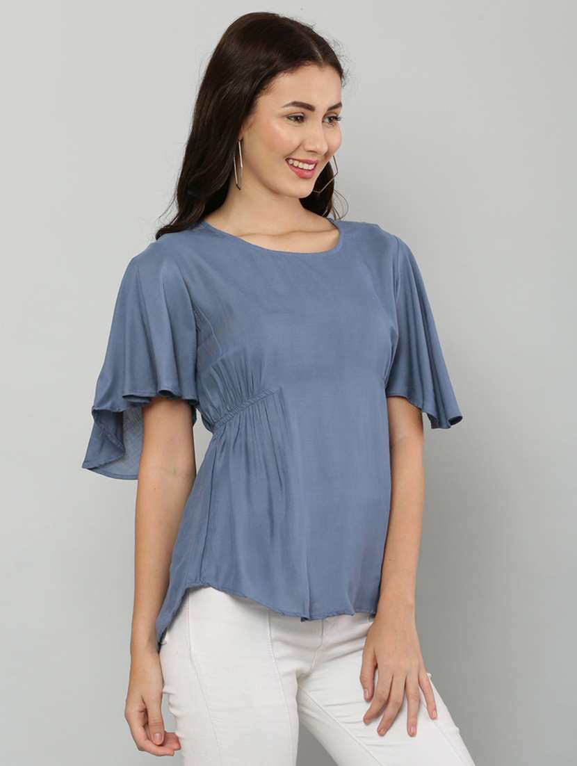 women's a line round neck top - 20056113 -  Standard Image - 1