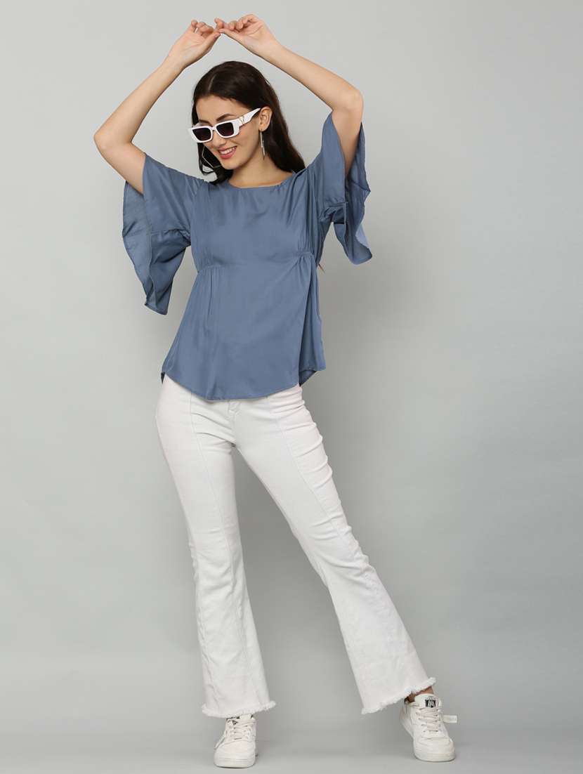 women's a line round neck top - 20056113 -  Standard Image - 4