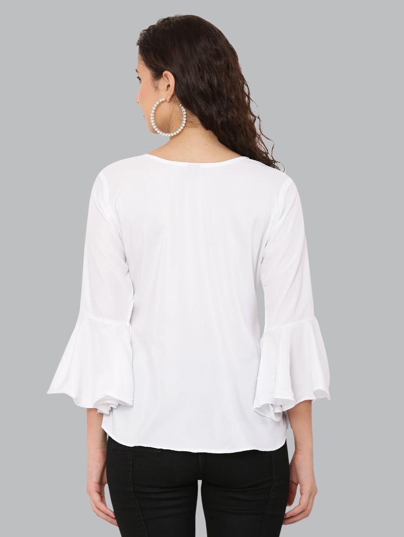 women's straight round neck top - 20056118 - Standard Image - 4