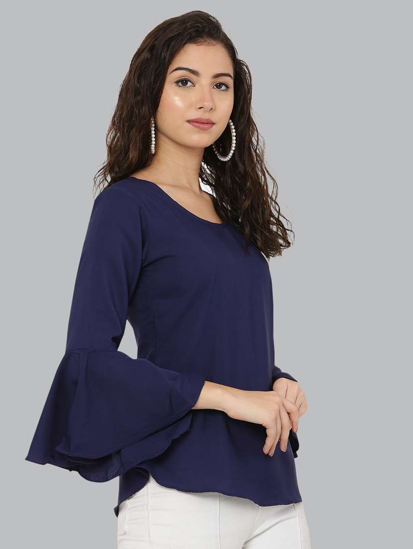 women's straight round neck top - 20056123 -  Standard Image - 1